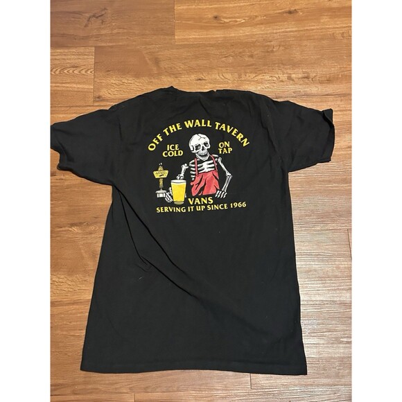 VANS Men’s Black Graphic Tee Size medium Streetwear Grunge Vintage Inspired - Picture 1 of 2
